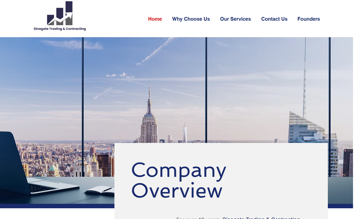 Sinagates Trading & Contracting – Corporate Website Development & Digital Strategy